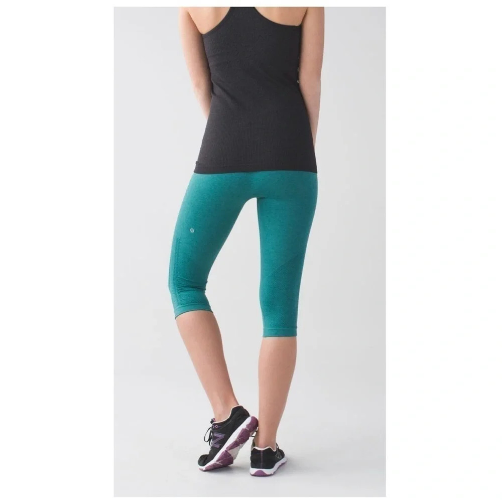 LULULEMON - In The Flow Crop II - Heathered Forage Teal